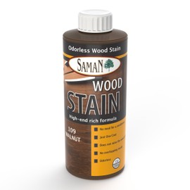 SamaN Interior Water Based Wood Stain - Natural Stain for Furniture, Moldings, Wood Paneling, Cabinets (Walnut TEW-109-12, 12 oz)