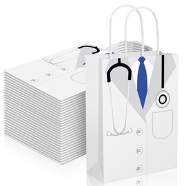 24 Pcs Doctor Graduation Gift Bags, Doctor Themed Party Favor Bags, Medical School Grads Gift Wrap Bags, Treat Bags Goody Bags with Handles for Medical School Graduate Ceremonies Hospital Party