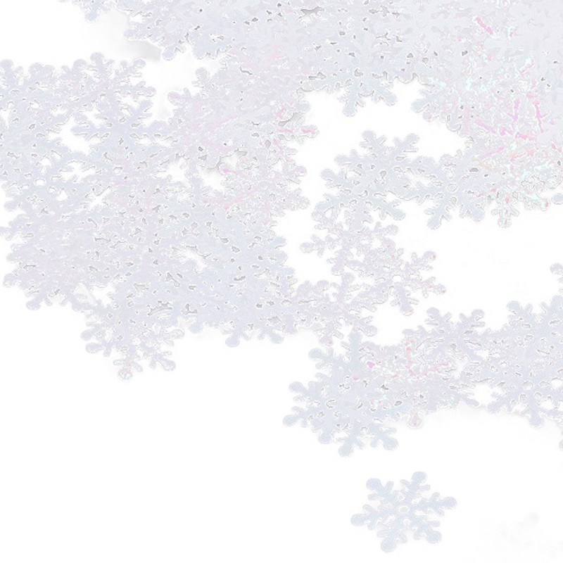 1000Pcs Snowflake Confetti 0.9in Vibrant Color Reusable Plastic Multi Purpose