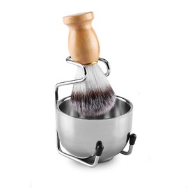 Brochas de Rasurar, Set de Afeitado con Jabonera, Kit de Afeitado de Barba Brocha de Afeitar Soporte de Pie, Set de Aseo Personal para Hombres, Brochas de Barba, Brochas de Afeitar para Hombres, Kit de Afeitado Manual Herramienta Profesional para Afeitar