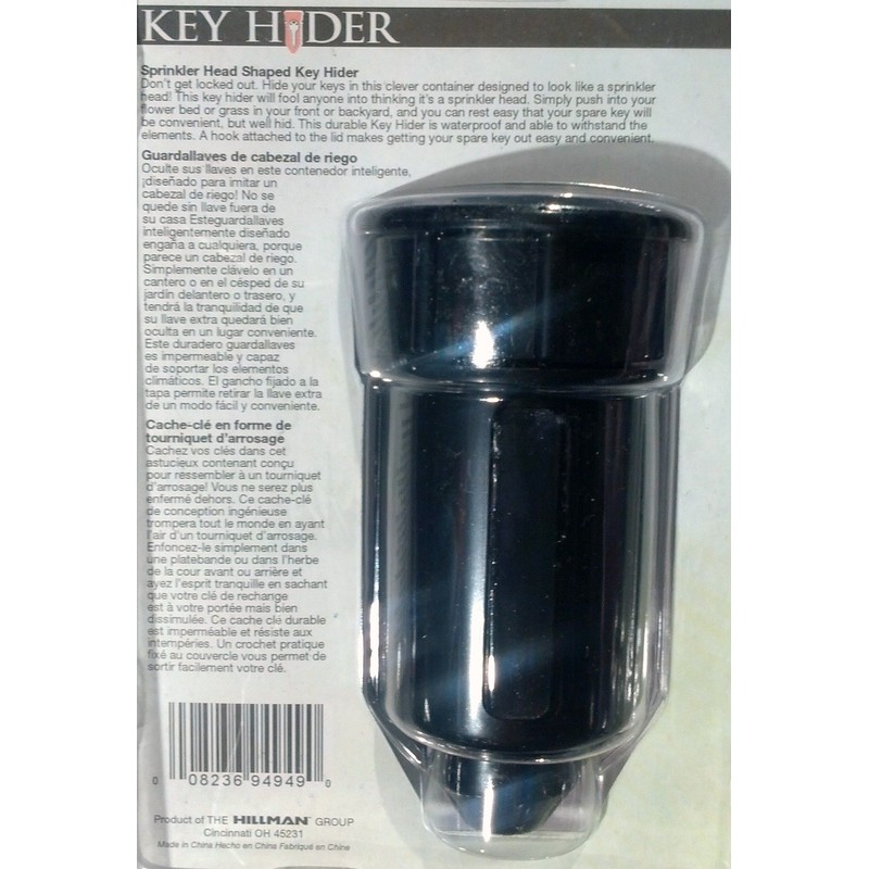 Hillman 701305 Key Hider - Sprinkler Head Shape, Black