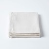 HOMESCAPES - 100% Organic Cotton Waffle Throw - Natural -