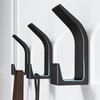 Rixotix 5 Pack Black Coat Hooks,Durable Wall Mounts for Coats,Bags,