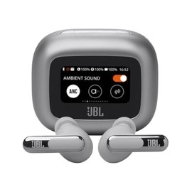 JBL Live Beam 3 Audífonos Inalámbricos NC Bluetooth, Drivers de 10mm, Reproducción 48 Horas, Pantalla Táctil - Plata
