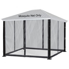 DOOSARG 10x10 Gazebo Mosquito Netting, Universal Replacement Screen Walls, with Zippers, Easy to Install, Fit for Most Gazebo Canopy (Black)