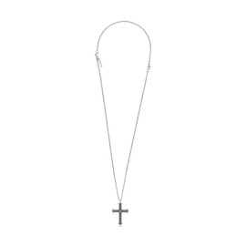 Police Mens Whiz Antique Stainless Steel White Crystal Cross Pendant Adjustable Necklace
