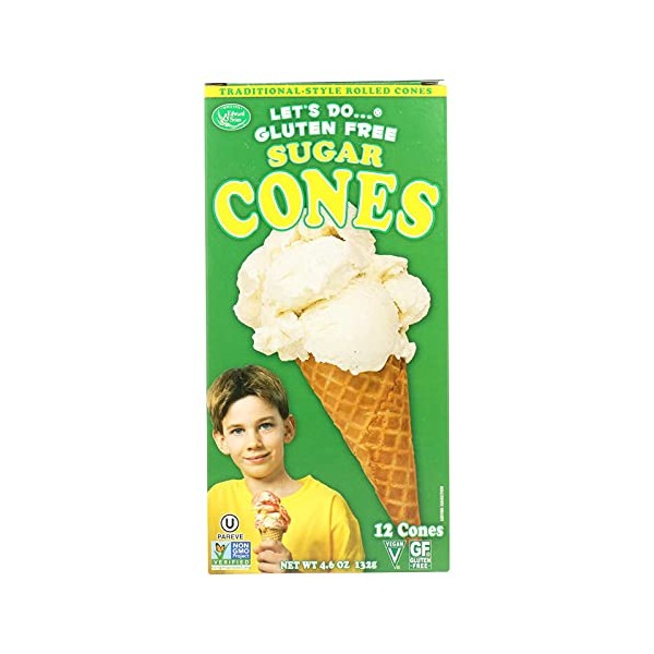 Let's Doâ€¦Gluten Free Sugar Cones Rolled Style, 12 Cones per Box, (Pack of 12 Boxes)