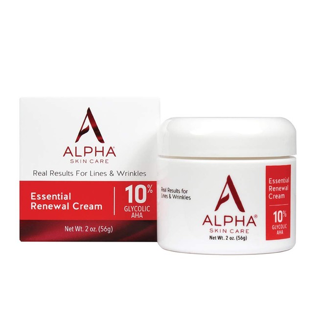 Alpha Skin Care Essential Renewal Cream | Anti-Aging Formula | 10% Glycolic Alpha Hydroxy Acid (AHA) | Reduces the Appearance of Lines & Wrinkles | For Normal to Dry Skin | 2 Oz