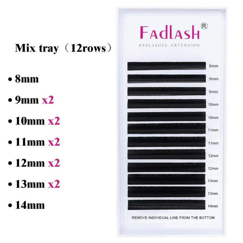 Easy Fan 0.05 mm-L-Mix 8–14 Self-Fanning Eyelashes, Volume Eyelashes, 0.05