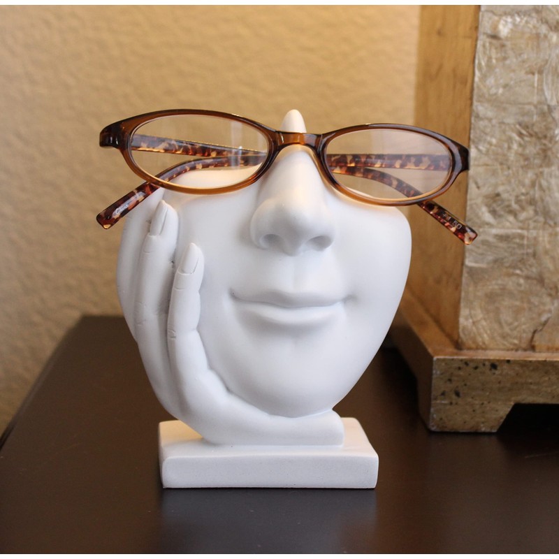 JewelryNanny Artsy Face Eyeglass Holder Stand - Sculpted Nose for