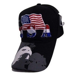 Trade Winds USA American Bald Eagle Shadow Flag Embroidered Baseball Cap Hat Premium Multi