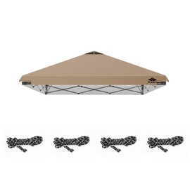 8x8ft Replacement Canopy Top with Air Vent, Waterproof & UV Protection Canopy Tent Top Cover for Straight Leg Canopy Frame - for Outdoor, Patio, Event, Trade Show (Khaki, 8x8ft)
