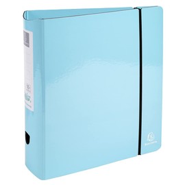 Exacompta 53766E Premium Folder Exafile 2.0 Round Spine 8 cm Wide DIN A4 Glued Spine Label Prem'Touch Watercolour Pastel Blue Ring Binder Letter Folder Office Folder Plastic Folder