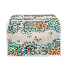 JEOCODY Boho Toaster Oven Covers Quilted Toaster Cover 2 Slice, Kitchen Small Appliance Covers Fits for Most Standard 2 slice Toasters, Universal Size Microwave Oven Dustproof Cover Women Gift