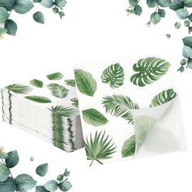 Pack of 40 Serviettes Happy Birthday Eucalyptus Napkins Sage Green Napkins Communion Eucalyptus Birthday Decoration Napkins Wedding Napkins for Weddings Table Decorations