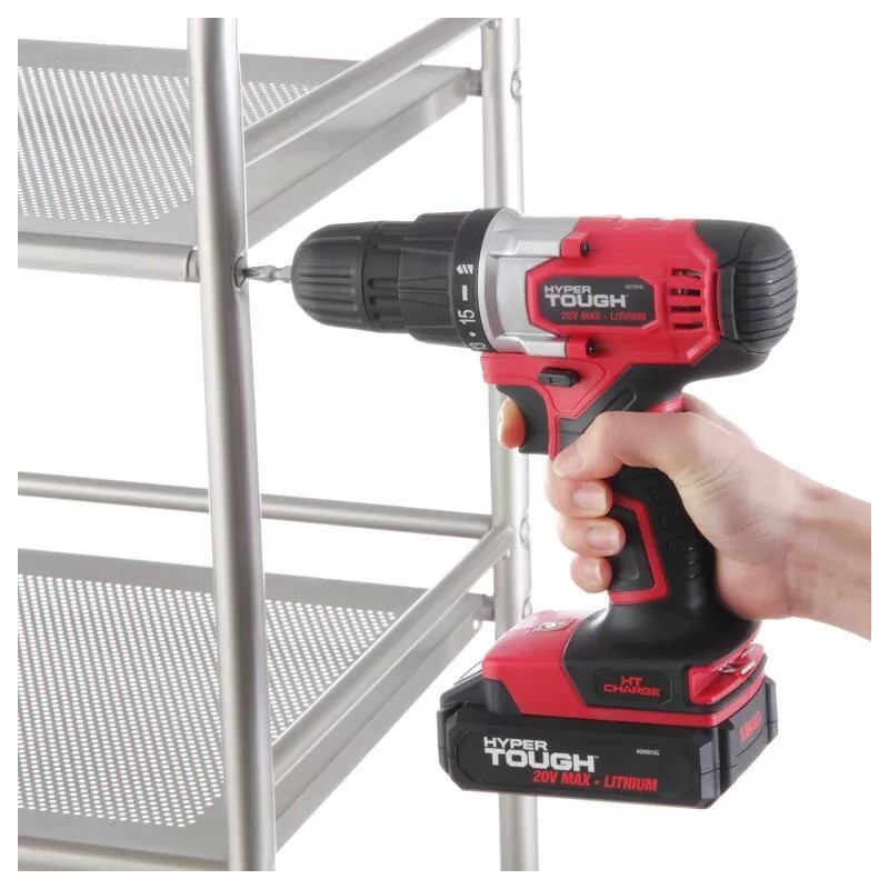 Hyper Tough 20V Max 3/8-in. Cordless Drill & 70-Piece DIY