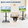 Rolling TV Stand with Power Outlet, Tilt & Swivel Mobile