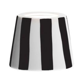 Zafferano, Poldina Cover, Hand-Decorated Ceramic Table Lamp Cover, Compatible with Poldina Lamps, Made in Italy, Diameter 13 x 10 cm, Colour White - Black Stripes