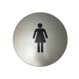 ADA Compliant, California Title 24 Restroom Signs - Black & Nickel Metallic (Women)