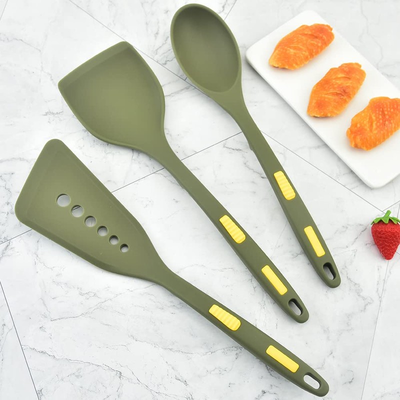 Collfa Heavy Duty Kitchen Silicone Cooking Utensils Set Heat Resistant