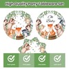 Xjoviative 40Pcs Woodland Baby Shower Plates and Napkins Party Supplies,