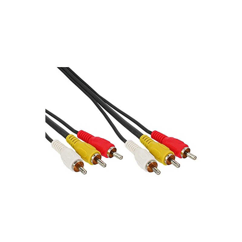 InLine 89611 1 m 3 x RCA Black Composite Video