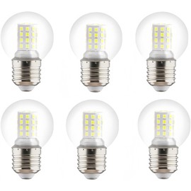 G45 LED Bulb G45 9W Mini Globe LED Bulb LED Candelabra Bulb for Ceiling Fan Decorative Lights, E26/E27 Medium Base,9W(60W Equivalent),AC85-265V,Non-Dimmable,Daylight White 6000K,6 Pack