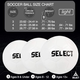 Select Classic V21 Soccer Ball, White, Size 5