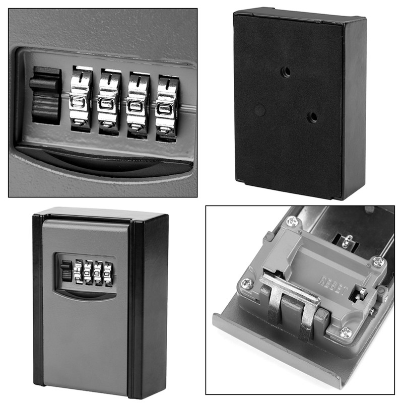 4 Digit Combination Password Key Storage Box Wall Mounted Safety