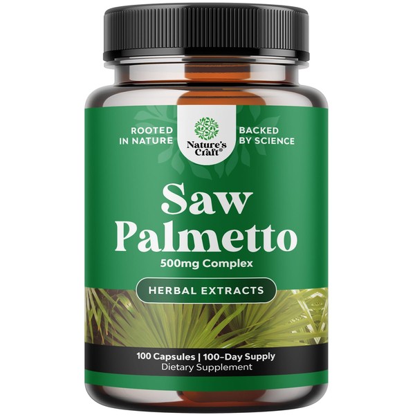 Extra Strength Saw Palmetto Extract - Advanced Saw Palmetto for Women and Men's Hair Growth and Urinary Support with Plant Sterols & Flavonoids - Potent Herbal Saw Palmetto Supplement - 100 Capsules