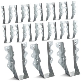 Operitacx 20pcs Joist Hanger Set Durable Hurricane Ties for Rafter Floor Deck Ceiling Support Weatherproof Heavy Duty Structure Silver