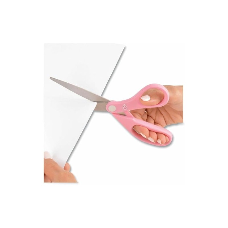 Westcott 15387 - Tijeras de acero inoxidable con cinta rosa