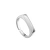 Sterling Silver Polished Plain Pointy Square Unisex Signet Open Band