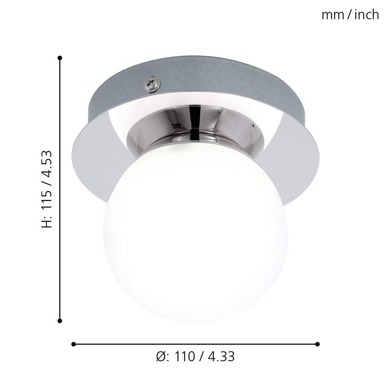 Eglo 94626 interior light, integrated, silver