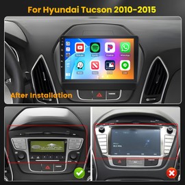 [2+64G] Hikity Android Car Stereo for Hyundai Tucson IX35 2010-2015 with Wireless Carplay Android Auto, 10.1" Touchscreen Radio Mirror Link GPS WiFi Bluetooth SWC Backup Camera FM Mic