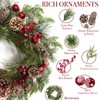 [ Timer ] 20 Inch Artificial Christmas Wreath with 30