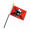 TRADEWINDS Crimson Pirate 4"x6" Flag Desk Table Set Plastic Stick Staff