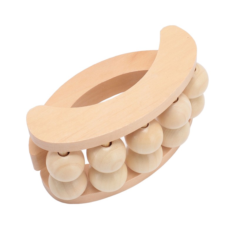 Wooden Massage Ball Roller with 10 Beads Deep Tissue Relief