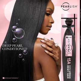 Sensationnel Pearlish bundle human hair - straight deep pearl conditioned 15a soft remy beauty supply sew in or glue on bundles (24 inch, NATURAL)