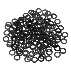 sourcing map 155Pcs M6 Nylon Flat Washers Plain Washer 6mm ID 10mm OD 1mm Thick Plastic Spacers for Screws Bolts Garden Faucet Plumbing Repair, Black