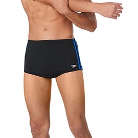 Speedo Men's Poly Mesh Square Leg Bathin Black/Blue