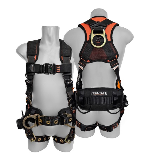 Frontline Fall Protection Combat™ Full Body Harness | New styles | OSHA and ANSI compliant (XL-2X, Full Body Harness)