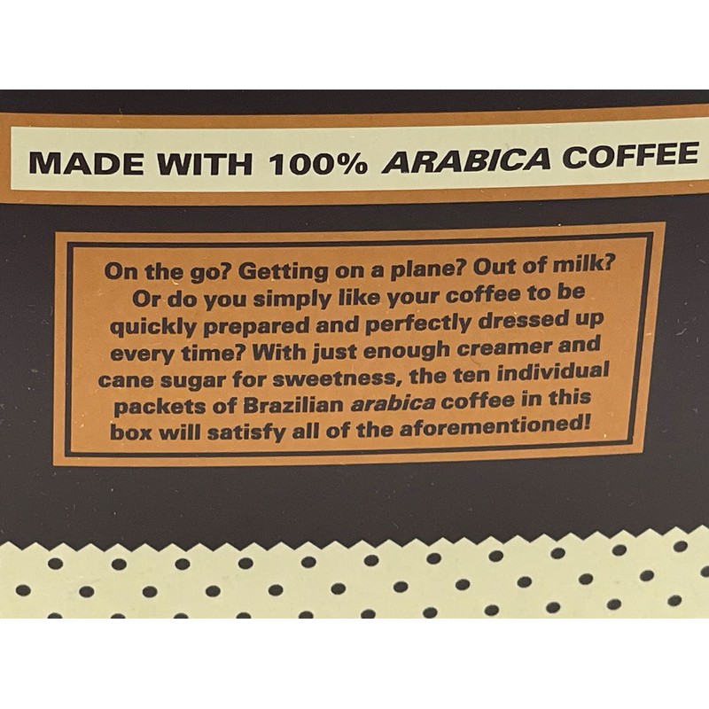 Trader Joe's Instant Coffee Packets w. Creamer & Sugar (10