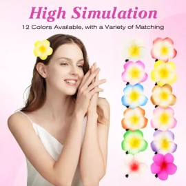 12pcs 헤어 클립 꽃 머리핀 시뮬레이션 하와이 신부 자용 클램프 여자 장식 머리 12pcs Hair Clips Flower Hairpin Simulation Hawaiian Bride Use Clamp Women Decorative Hair