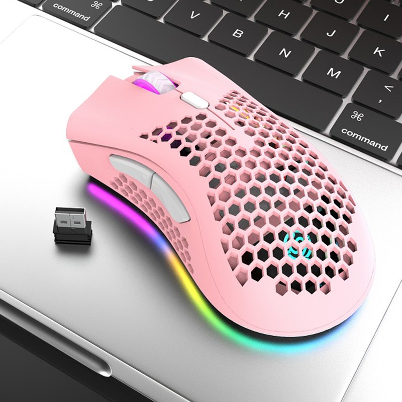 2.4G Wireless Gaming Mouse Rechargeable Mouse with RGB Light Effect