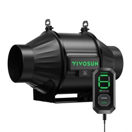 VIVOSUN T4 4" Inline Duct Fan & 3 Cycle Modes E12 Speed Controller, AeroZesh Grow Tent Kit Ventilation Fan with 210 CFM EC Motor, Programmable Exhaust Fan for Heating Cooling Booster, Hydroponics