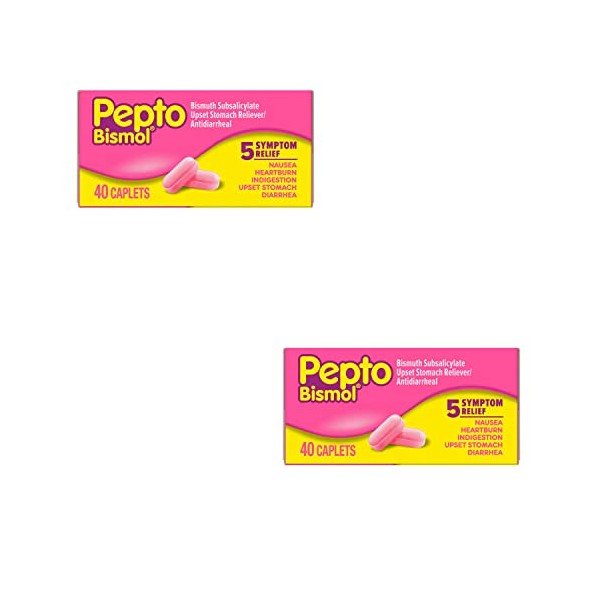 Pepto-Bismol Caplets Original 40 ea (Pack of 2)