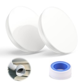 110mm Plastic End Cap, 2Pcs Waste Water Cap, PVC Pipe Cap Fitting, Decorative Wall Hole Cover, Sewer Pipe Protective Cover with Raw Material Tape, Ventilation Pipe Cover for Waterproof Sealing Plugs
