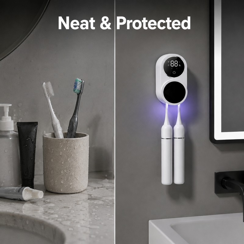 Toothbrush Sterilizer Case for Travel - Mini Portable Rechargeable Toothbrush