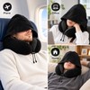 Hooded Travel Neck Pillow for Airplane & Car – U-Shaped